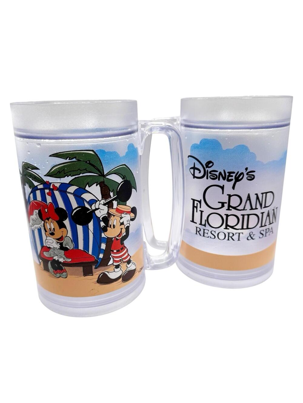 Vintage Disney's Grand Floridian Resort & Spa Freezer Mugs Cup Set Made in USA